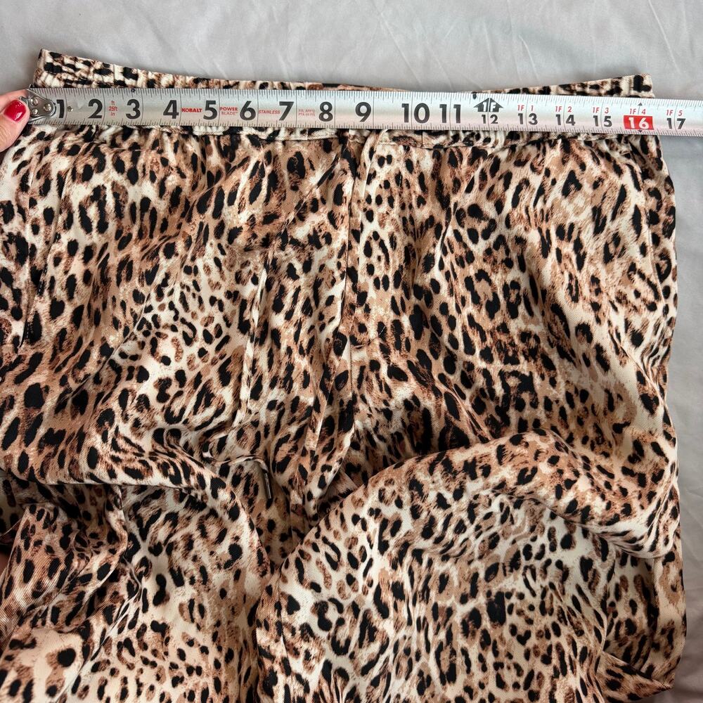 Banana Republic Leopard Print Wide Leg Pants Women's Medium M Pull On - Picture 6 of 10